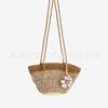 Moda Corea del Sur Bolso Tejido de Paja de un Hombro Popular en Internet Mismo Estilo Bolso Tejido de Flores Bolso de Playa para Vacaciones en la Costa Bolso Versátil para Mujer