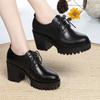 2022 Zapatos de tacón alto para mamá nueva para mujer, zapatos de una sola capa de suela blanda para mujer, zapatos de cuero para primavera y otoño, de boca profunda, antideslizantes, de plataforma, para trabajo