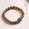 Pulsera de Sándalo Verde para Mujer Pulsera Mori Retro Linda Divertida Carbón de Bodhi Patas de Gato Piña Pequeña Círculo Único Cuentas de Pareja