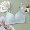Papel Fino Algodón de Leche Activo Sexy Sujetador Inalámbrico para Busto Pequeño Ab Copa Pequeña Push-Up Sin Magnetismo Recolección Lateral de Seno Ropa Interior