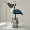 Tocos de Árvore de Madeira Maciça Pássaro Decoração de Casa Mediterrânea Artesanato em Madeira Móveis Artesanato de Escultura em Madeira Pelicano Móveis para Casa