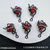 Colgante Doble Corazón Colorido con Microincrustaciones de Circonita, Charm de Corazón Entrelazado, Accesorios de Joyería para Pulsera de Cuentas DIY
