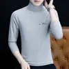 Camiseta de manga larga para hombre con cuello alto, camiseta interior elástica para hombre, primavera y otoño, casual, algodón, camiseta para hombre, top, moda, venta al por mayor