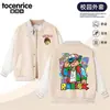 Camiseta de béisbol infantil Roblox, chaqueta casual con bloques de color y estampado de dibujos animados para primavera y otoño, para niños mayores