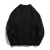 Suéter Hanlu para Hombre de Cuello Redondo Holgado de Punto Trenzado, Nuevo Estilo Otoño e Invierno, Chaqueta de Punto Versátil Casual Color Sólido para Pareja
