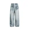 Yidao Vintage 26 Primavera Nuevo Estilo Callejero Americano Marca de Tendencia Nicho Diseño de Bolsillo Doble Jeans Lavados Holgados