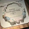 Guirnalda de Principios de Primavera Estilo Bosque Pulsera de Cristal Natural Nueva Pulsera Popular Pulsera de Malla Tejida Hecha a Mano