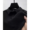 Comercio Exterior Suministro Directo Estilo Americano Camiseta de Manga Corta de Seda Helada para Hombre Verano Casual Camisa Polo Solapa de Negocios Transpirable Talla Grande Manga Media