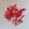 Luya material TPE cabeça vermelha com anzol minhoca minhoca isca macia pesca bico pequeno carpa capim carpa cruciana larva isca macia