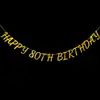 Bandeira Personalizada e Papel com Glitter de Flores para Aniversário de 30 40 50 60 70 80 90 100 Anos Disponível em 5 Cores