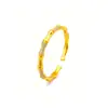 Pulsera de bambú chapada en oro para mujer, anillo liso de oro cepillado de lujo ligero, pulsera de plata de alta gama estilo chino con medio diamante, regalo para novia