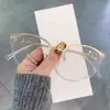 Nuevas Monturas de Gafas Lisas de Alta Gama Estilo Puro Deseo Estilo Coreano para Mujer, Versátiles de Exportación Transfronterizas Gafas Fotocromáticas Anti Luz Azul