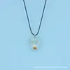 Nuevo Lleno de Estrellas Flor Seca Crisantemo de Cristal Estilo Bohemio Corazón Colgante de Cristal Collar Collar de Primavera Verano Regalo
