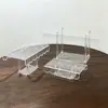 Conjunto Combinado de Suporte para Bolo Quadrado Transparente de Acrílico com Renda para Casamentos, Festivais, Festas, Suporte Criativo para Frutas