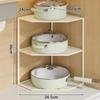 Estante de cocina, estante de especias de esquina, estante para ollas, gabinete de esquina, estante de almacenamiento en capas, estante de almacenamiento para baño