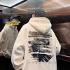 Suéter com capuz americano de alta qualidade marca de moda masculina outono e inverno Novo top solto com forro de fleece roupas casuais para jovens casaco