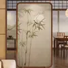 Biombo para Sala de Estar, Uso Doméstico, Madera Maciza, Oficina, Sala de Té, Dormitorio, Decoración de Bambú Estilo Zen, Pantalla de Asiento, Entrada