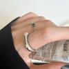 Anillos Geométricos de Letras Dulces y Frescos para Mujer, Estilo Coreano Moda Personalidad Cadena Anillos Abiertos Nuevos, Anillos Apilables para Dedo Índice Tendencia