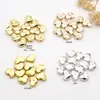 Cuentas espaciadoras tradicionales de color dorado que conservan su color, cuentas de tubo recto, cuentas con forma de corazón, cuentas espaciadoras tipo platillo volador, cuentas planas con patrón de espiral, joyería de cuentas para manualidades
