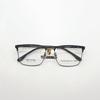 Gafas de Negocios Casuales para Hombre 88030 Montura Completa Ultraligeras Montura Semi de Titanio Acero Plástico Super Elástico Resistencia Patillas de Espejo