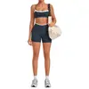 Conjunto de Roupa de Yoga com Contraste de Cores de Outono para Mulheres, Slim-Fit Fitness Esportes ao Ar Livre Emagrecedor Conjunto de Duas Peças 2209+8102