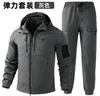 Conjunto de chaqueta camuflaje elástica para hombre, ropa de entrenamiento para exteriores, pantalones de trabajo resistentes al desgaste y a la suciedad, modelo de primavera y otoño con entrepierna reforzada