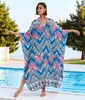 Nuevo Vestido Largo de Rayón Estilo Europeo y Americano para Playa, Vacaciones, Protector Solar para Mujer, Vestido Largo Holgado, Ropa Exterior para Bikini