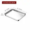 Bandeja de Vapor para Rolinhos de Arroz de Aço Inoxidável Transfronteiriça Atacado Bandeja para Macarrão Frio Comercial Bandeja Quadrada Bandeja para Churrasco Prato Quadrado Doméstico de Fundo Plano Bandeja Quadrada