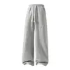 Calça casual de comércio exterior transfronteiriço da Amazon para homens e mulheres, cintura alta com cordão e elástico, estilo esportivo, calça de moletom para o outono