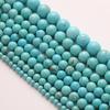 Cuentas Sueltas de Turquesa Cuentas Redondas de Turquesa Natural Joyería Cuentas Sueltas Azules Cuentas de Hilo Accesorios para Manualidades Joyería para Pulseras Productos Semi-Terminados