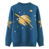 Suéter para Niños Estilo Coreano para Niños Mayores, Cuello Redondo, Otoño e Invierno, Forrado de Felpa y Engrosado, Elegante Suéter de Punto para Bebés