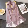 2025 Cachemira Sintética Bloques de Color Tartán Espiga Bufanda Chal Cálido Unisex Otoño e Invierno Bufanda con Borlas para Viajero