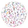 Cuentas Acrílicas Oblatas con Símbolo Color Fondo Negro Símbolo Cuentas Sueltas Hechas a Mano DIY Pulsera Collar Accesorios de Joyería con Cuentas