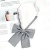 Camisa con Pajarita Borgoña para Niñas jk Accesorios de Lazo Estilo Preppy Estudiante Ropa de Marinero Ropa de Soltero Cuello Raíz de Pluma Flor