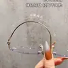Óculos sem Aro Ultra Leves de Titânio Puro com Corte Diamantado para Mulheres com Miopia Podem Ser Equipados com Lentes de Grau sem Aro, Luz Azul e Toque de Alto Padrão