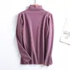 Novo Estilo Outono/Inverno Feminino Gola Meia Alta Fofa Acolchoada Outono/Inverno Emagrecedor Quente Camada Base Top