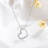 Caraini s925 prata esterlina clássico simples alto grau pêssego coração colar moda personalidade prata esterlina amor clavícula corrente