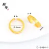 Anillo Dorado de Larga Duración para Mujer al por Mayor, Estilo Vintage con Acabado de Alta Gama, Incrustado con Diamantes, Nudo de Lazo Único, Diseño Floral, Palabras Auspiciosas, Anillo Ajustable