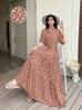 Vestido Feminino Transfronteiriço de Viscose Floral Vestido para Férias de Verão Vestido Boho de Praia Manga Curta Estilo Férias