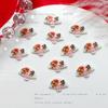 Estilo chinês dobrável ventilador unhas acessórios populares luminoso ano novo acessórios do prego misto diy ear studs acessórios do prego