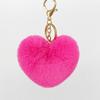 Nuevo colgante de corazón de durazno de pelo de conejo de imitación moda piel felpa llavero para bolso accesorios para teléfono móvil fabricantes venta al por mayor