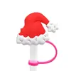 Tampa de palito de Natal personalizada transfronteiriça, capa de palito removível de silicone macio de desenho animado, plugue à prova de poeira, tampa de palito de silicone