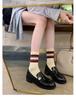 Mocasines de Piel Genuina Versátiles de Punta Redonda con Hebilla Dorada y Tacón Grueso para Mujer, Estilo Mismo de Momia de Uva, Otoño
