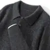 Suéter de Punto 100% Cachemira Pura con Cuello Polo para Hombre Otoño e Invierno Casual de Negocios Texturizado Prendas Base de Punto Proveedor Fabricante