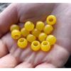 Imitação de cera de abelha grande buraco contas redondas atacado geléia de plástico transparente amarelo contas soltas acessórios de jóias DIY