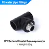 Accesorios de Plomería de PE Negro Codo de Tubería de Suministro de Agua Juntas en T