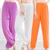 Calças Lanterna Masculinas e Femininas Algodão Seda Finas Verão Algodão Artificial Calças Anti-Mosquito Yoga Dança Adulto Meia-Idade e Idoso Calças Tai Chi