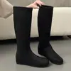 Botas de otoño para aumentar altura y adelgazar, botas de moda, botas largas, 2026 nuevas botas elásticas de moda, estilo retro para adultos