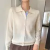 Camisa POLO Manga Longa Gola Cruzada Fornecimento Direto Atacado Novo Estilo Listrada Retro Americano Fabricante Color Blocking Outono Inverno Top Feminino