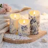 Vela Digital LED Luz de Chama Artificial Luz de Atmosfera Romântica Luz de Vela Decorativa com Padrão de Hortênsia Criativo Atacado